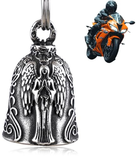 ZKGYUS Guardian Bell,Clochette Moto Guardian Ride Bell,Guardian Bell Acier Inoxydable,Lucky Bell Cloches De Moto Cloches,Cloche D'esprit Pour Motard,Bell Guardian Bell Ou Porte Clés, Style Madone