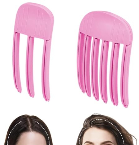 Volumenclip,Volumen Clips Haare–Spurlose Haarwurzelclips für Voluminöses Haar & Fluffigen Pony Für Langes & Kurzes Langlebiges Heatless Styling (Rosa, 2 Stück)