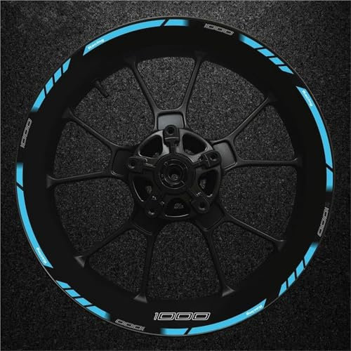 DTASMBD Felgenrandaufkleber Reflektierender Motorradfelgenaufkleber Für Kawasaki Z1000 Z 1000, Felgenaufkleber, Radnabenaufkleber Motorrad Rad Aufkleber(Farbe 10)
