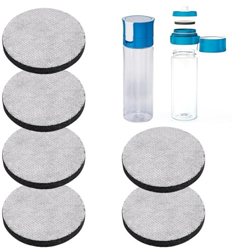 Hainue 6er-Pack Micro Disc Wasserfilterscheiben,Long-Last Filter Disc Replacement Kompatibel mit Brita Fill and Go-Wasserfilterflaschen und Wasserfilterkaraffe reduziert Chlor,Partikel im Wasser