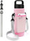 Linkidea Water Bottle Carrier with 2 Strap Compatible with YETI Rambler Bottle 26oz, Yonder 25oz, Waterbottle Sling Bag Holder, Shoulder Strap with Mesh Phone Pocket, Pink