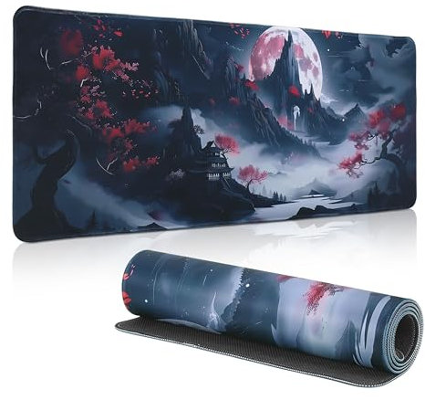 Yimomoyi Tapis de Souris de Jeu, 800 x 300mm XXL Tapis Souris Gaming Grand, Tapis Bureau Antidérapant Étanche, sous Main Souris à Bords Cousus pour Gamer, Ordinateur, PC (B Style)