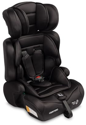 CARETERO - Autositz Kinder (76-150) - 3-in-1-Autokindersitz Falcon, 5-stufige Verstellung der Rückenlehne - Anpassung an die wachsenden Bedürfnisse des Kindes - Für Kinder von 76-150cm - Schwarz