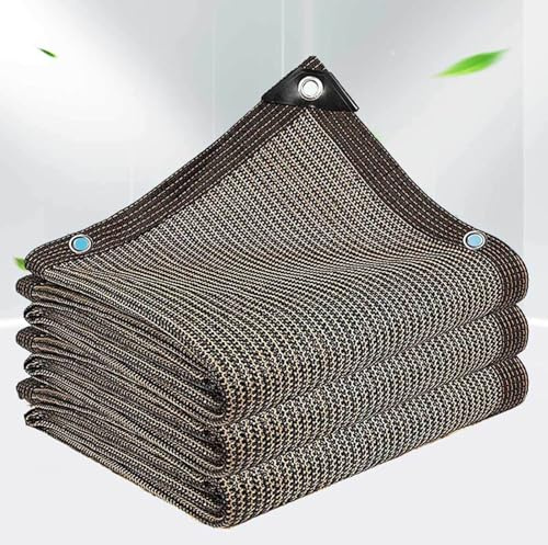 AuMarndi Filet Ombrage Microperforée Beige Voile ombrage Voile Ombrage 3x4 Blanc Bache pour Pergola Toile d'ombrage 3x6 Voile d'ombrage,brown-5x7m