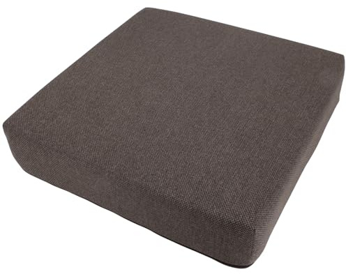 Alphadeco Premium Line Sentoa - Sitzkissen - Hochwertiger Möbelstoff - Kaltschaum - Waschbar - Aufstehhilfe - Bodenkissen - 40x40x10 - Braun