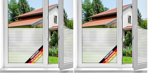 d-c-fix Fensterfolie Jalousie Streifen-Muster selbstklebend 45 cm x 2 m - blickdichte Sichtschutzfolie - Sichtschutz für Fenster Folie Milchglasfolie Klebefolie Lamellen Rollladen-Optik