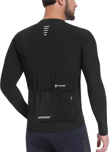 Nepest Radtrikot Herren Langarm Fahrradtrikot Herren, 4 Taschen, UPF50+ | Rennrad Trikot Herren Langarm, Atmungsaktiv, Schnelltrocknend, Reflektierend, MTB Trikot, Mountain, Fahrrad, Cycling Jersey