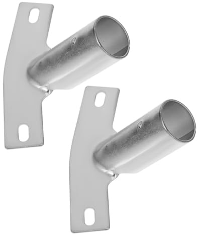 2pcs Iron Brush Handle Bracket Broom Head Connector for Paint Pole | Silver Finish, Easy-fit Replacement, Versatile for Cleaning Tools and Extension Pole Setups