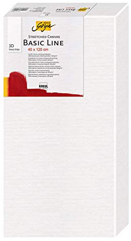 KREUL 644012 - Solo Goya 3D Stretched Canvas Basic Line, Keilrahmen 40 x 120 cm, extra tief ca. 3,8 cm, 100 % Baumwolle 4 fach grundiert, ideal für Öl-, Acryl- und Gouachefarben