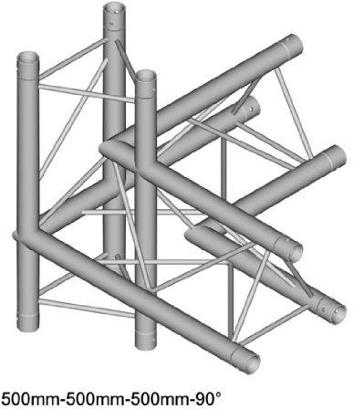 DT 23 C44-LUD, 3-Punkt Truss 90° Ecke, 4-weg, rechts