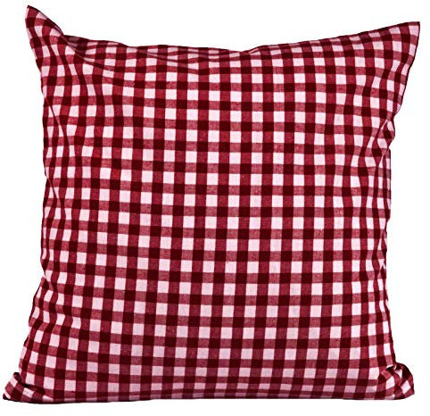 Hans-Textil-Shop Kissenbezug Karo 1x1 cm Reißverschluss - Kissenhülle, Kissen, Sofakissen, Kopfkissen, Dekokissen, Landhaus, Karomuster, Kariert (40x80 cm, Bordeaux)