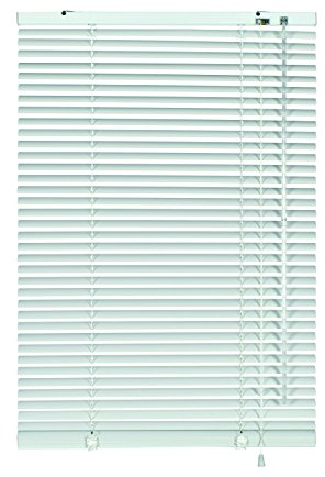 Gardinia Alu-Jalousie, Sicht-, Licht- und Blendschutz, Wand- und Deckenmontage, Alle Montage-Teile inklusive, Aluminium-Jalousie, Silber/Weiß, 80 x 140 cm (BxH), 33831