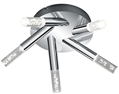 Trio Leuchten LED Deckenleuchte Bolsa 682410506, Metall chrom, 5x 3.1 Watt