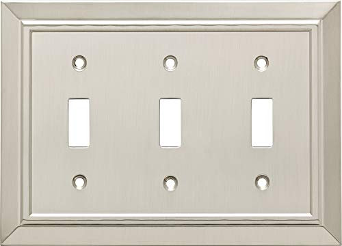 Franklin Messing Classic Architektur Triple Kippschalter-/Switch Plate/Cover Dreifachschalter Satin / Nickelfarben