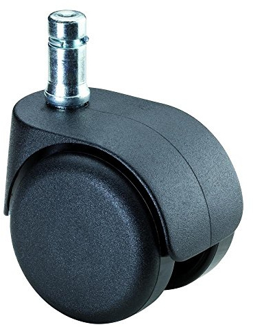 BS Rollen Bürostuhlrolle, Lenkrolle, Kunststoff schwarz, Ø 50 mm, Einschlagstift 10 mm, weiche Lauffläche für harte Böden