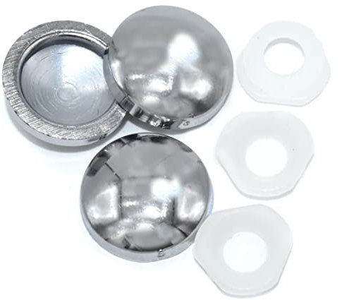 10 x Small Chrome Dome Screw Cover CAPS for 6g & 8g COUNTERSUNK Screws