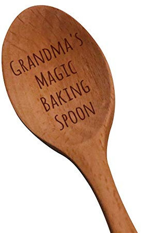 Laser Engraved “Grandma's Magic Baking Spoon” Wooden Spoon – New Grandmother Gifts – Baking Gifts – Grandma to Be Gifts