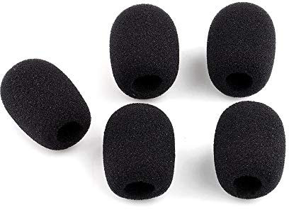 TOMYEER Mini Microphone Headset Windscreen Sponge Foam Microphone Covers for Recording Audio Headset Microphone 5PCS