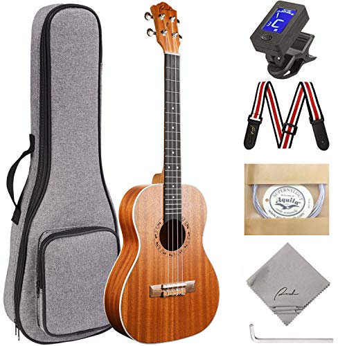 Bariton-Ukulelen-Ranch, 76,2 cm, professionelles Ukulelen-Instrumentenset für Erwachsene, Anfänger und Profispieler, Ukulele, Starter-Set, Gigbag, Stimmgerät, Gurt und verstellbares Werkzeugset