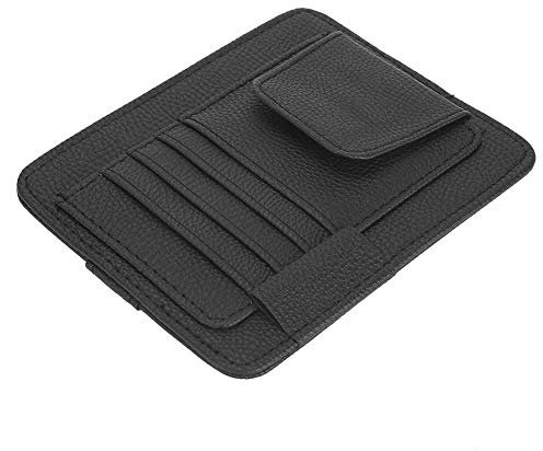 VOBOR Organizer Auto Blende, Auto Sonnenblende Organizer, Auto Interieur Leder Sonnenblenden Organizer für Sonnenbrille Halter Kartenhalter Multifunktions Aufbewahrungstasche