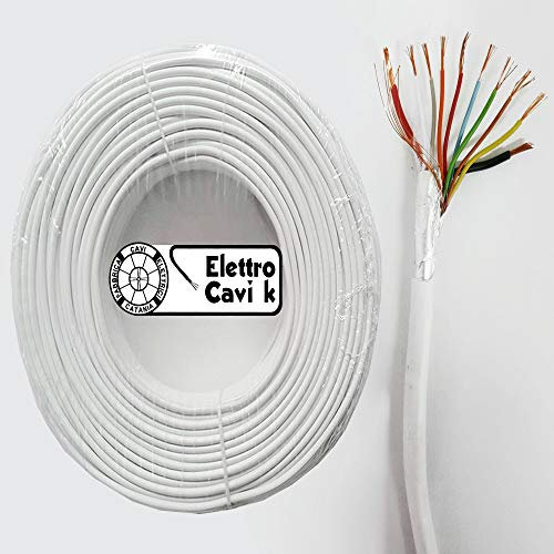 ® ELETTRO CAVI K - CAVO ALLARME SCHERMATO 2x0,75+8x0,22 MM² ANTIFURTO VIDEOSORVEGLIANZA TELECAMERE 10 POLI ALIMENTAZIONE 2x0.75+8x0.22 MULTIPOLARE PROFESSIONALE IN RAME 10 METRI