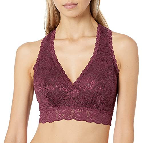 Cosabella Women's Say Never Curvy Racie Racerback Bralette Plunge Bra, Vino, S