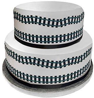 Edible Decor Sheet Train Track Border Ribbon - Perfect for Larger cakes - Easy to Use