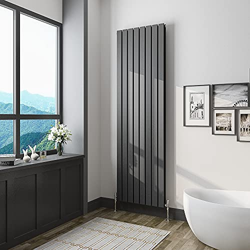 Acezanble 1800x544mm Vertical Flat Panel Radiator Anthracite Double Modern Central Heating Radiators for Bathroom Kitchen Living Room