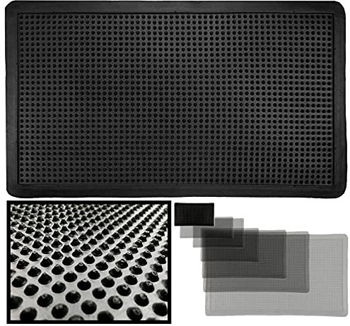 LucaHome – Felpudo Goma Picos Entrada casa para Exterior o Interior, Felpudo con púas Rectangular Antideslizante con Picos para facilitar la Limpieza del Calzado, Felpudo de Color Negro (30 x 55 cm)