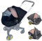 Brogtorl Moskitonetz für Kinderwagen, Universal mit Sonnenblende, Kompatibel mit Doona, Großer Raum, Schlafmodus, Netz mit hoher Dichte, Einfach zu bedienen