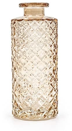 Blümelhuber Kleine Vase Glas Deko Hochzeit - Vase Klein - Vase Modern - Deko Frühling - Pflanzen Deko Trockenblumen Set (Taupe)