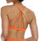 icyzone Damen Yoga Sport-BH mit Gepolstert - Atmungsaktiv Ohne Bügel Sports Bra, Stappy Fitness Gym BH (M, Neon Orange)