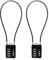 RESET-200 Candado de Combinación de 4 Dígitos con Cable de Acero de 50 cm, Candado de Alta Seguridad para Equipaje, Maleta, Estuche de Armas, Caja de Herramientas, Casco, Negro, Paquete de 2