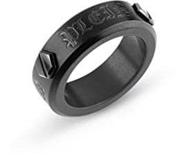 Philipp Plein Herren Ring Edelstahl IP Gun Hexagon PJ7AA14R, Ringgröße:62 (19.7 mm Ø)
