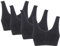 PBE 4 Pack Super Comfort Padded Bra, Thick Double Material Women's Sleep Bras, Sports Bra, Premium Quality, Seamless, No Wires! - 4 Pack Ebony - X Large