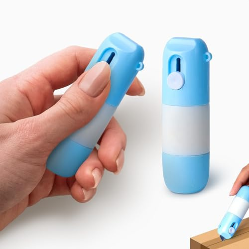 V TOWER 2 Pcs Liquid Thermal Paper Eraser Pen and Mini Box Cutter (2 in 1)