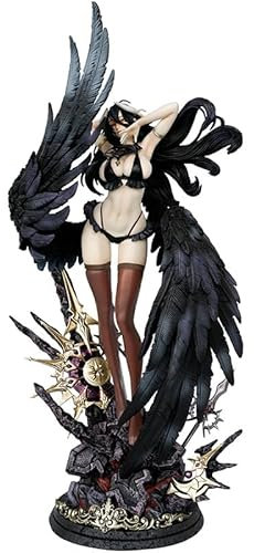 Jiumaocleu Overlord Albedo Figur Statue 58cm Super Size Anime Figur Modell, Schwarze Flügel Stehende Pose Skulptur Handgemachte Sammlerstück Desktop Dekoration Geschenke