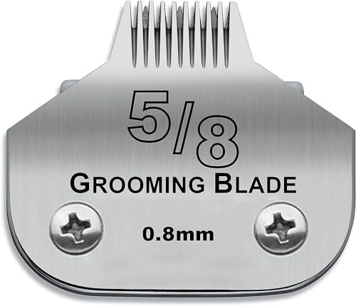 BESTBOMG 5/8 Lame de Rechange pour toilettage de Chiens,Compatible avec Les séries Heiniger/Moser Max45/Andis/Oster A5 Tondeuse pour Chien,Taille 5/8 1/32(0,8mm) Longueur de Coupe