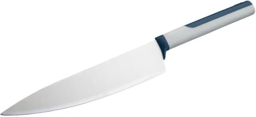 Tasty Kochmesser mit 20cm Edelstahlklinge – Perfekt für Profi- und Hobbyköche – Optimal zum Schneiden, Hacken & Zerteilen in Grau/Blau/Silber