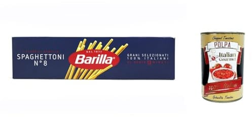 Italian Gourmet Spaghettoni n° 8 pasta italiana 20 x 500g Nudeln Vorrat XXL | Di semola di grano duro, bissfest kochend, ideale per sughi und ricette, Gesamtnettogewicht 10 kg + Kostenlos Polpa 400g