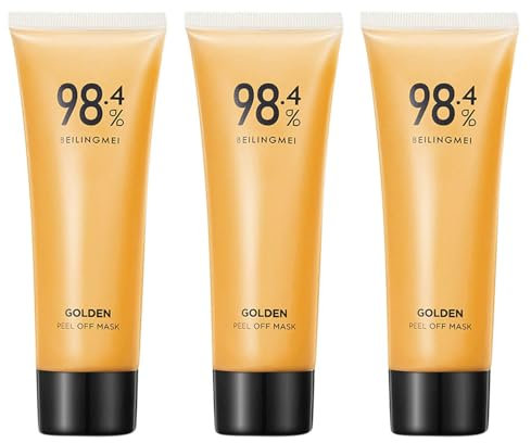 Gold Foil Peel-Off Mask, Goldfolien-Peel-Off-Maske, 98.4% Gold-Gesichtsmaske, Anti-Falten Goldene Abreißmaske, Feuchtigkeitsspendend Straffende Masken (3PCS)