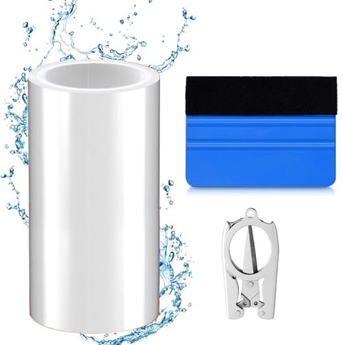 WEDNOK 10 x 200cm Pool Patch Repair Kit Inflatable Repair Patches Paddling Pool Transparent Repair Tape Waterproof Self Adhesive TPU Patches for Swimming Pools, Inflatable Boat,Water Beds, Tent