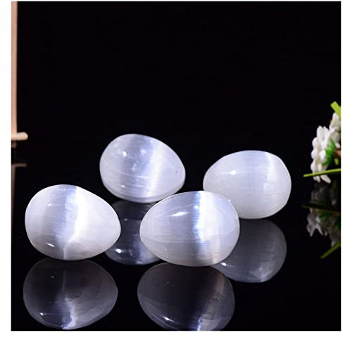 EKFBQBGW Raumdekoration Natürlicher Quarz, weißer Selenit, Gips, Ei, Erz, Heimdekoration, Sammlung, DIY-Geschenke, Souvenir, 1 Stück Dekoration