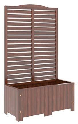 Jardinera con Enrejado Jardinera con Enrejado de Madera Jardinera con Enrejado de Madera Espaldera de jardín para Plantas trepadoras Adecuada para Tiendas Patios terrazas en tejados Tejados