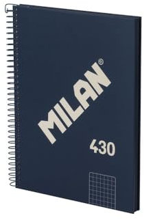 MILAN® Cuaderno A5 con tapa dura, cuadrícula 5 x 5 mm, 80 hojas de 95 gr/m², colección 430, azul