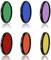 Toileum 82 mm 6-teiliges rundes Vollfarb-Objektivfilter-Set, 82 mm Farblinsenfilter, Rot, Orange, Gelb, Grün, Blau, Lila, 6 Filter-Set + 1 Objektiv-Reinigungstuch + 3 Objektiv-Reinigungswerkzeuge + 1