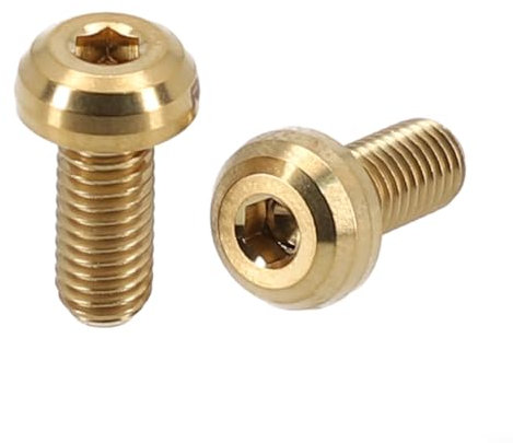Titanium Bike Bottle Holder Screw, M5x12mm Bolts for Water Bottle Cage by RISK (gold)