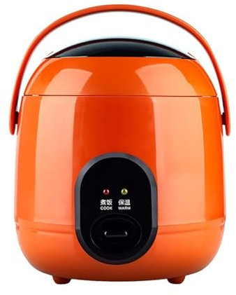 MGHRUE Mini Cuiseur À Riz pour 1 Personne, Multicuiseur De 1,2 L avec Pot À Riz Antiadhésif Amovible, Mini Cuiseur À Riz Domestique pour 1 À 2 Personnes,Orange