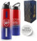 Official Arsenal Bottle, Personalised Metal Water Bottle, Gift Boxed, Gift for Him, Birthday Gift, Customise with Any Message, 750ml/25oz Capacity, Aluminium Bottle
