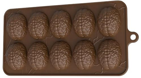 Silikon-Gehirnform,Gehirn-Schokoladenform,Halloween-Gehirn-Cupcake-Form | Kreative, lebensmittelechte Gehirn-Süßigkeitsform, antihaftbeschichtete, realistische Gehirnform, geeignet für Halloween, Part